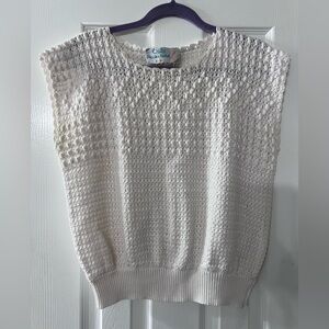 white, knitted woollen sweater vest from Quills Woollen Market medium